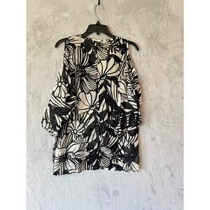 Melissa Paige Floral‎ Cold Shoulder Beaded V-Neck Blouse Top M